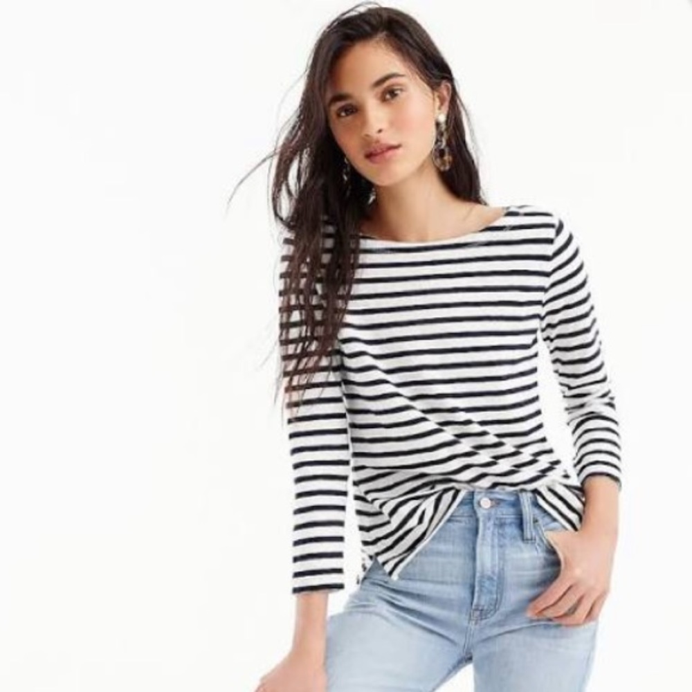 J. Crew Striped Boatneck Shirt
